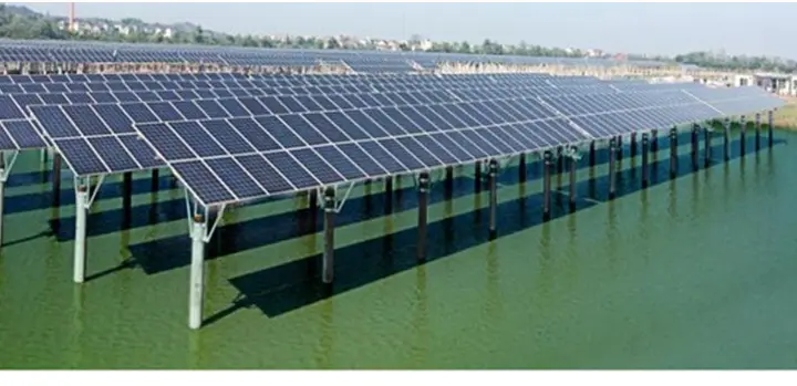 Floating solar photovoltaic installation