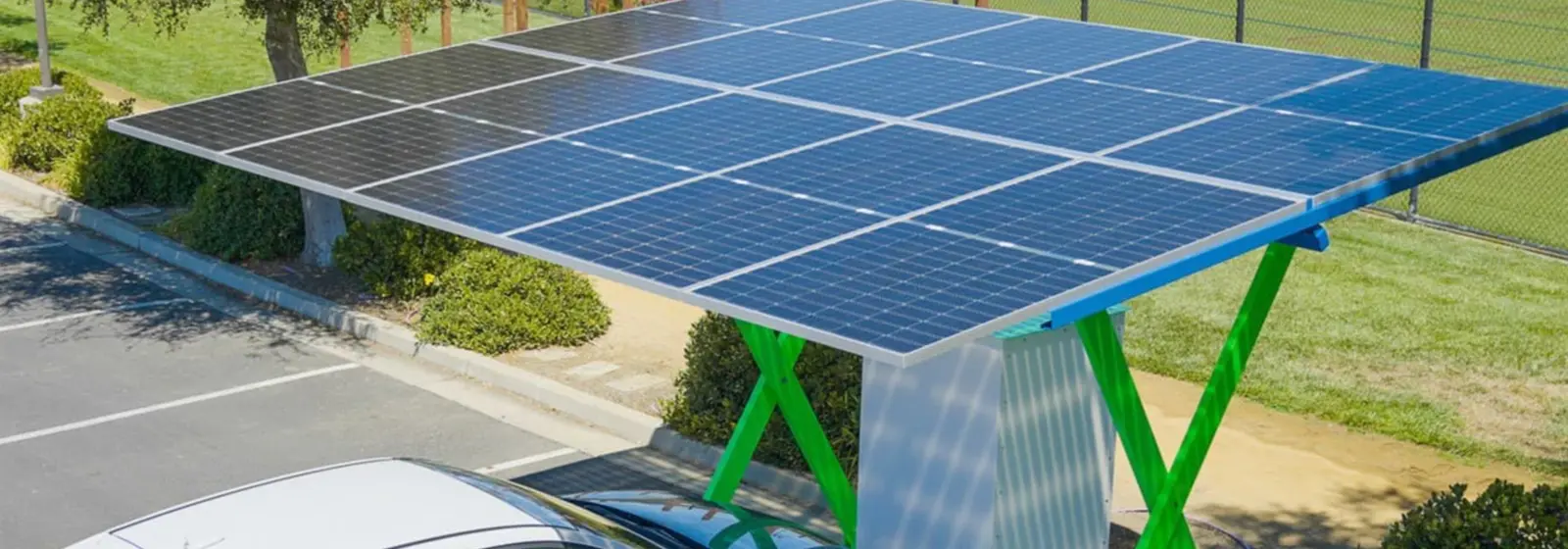 Solar canopy for an EV charging point